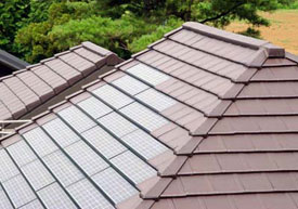 Now, you can buy roof tiles that are made with built-in photovoltaic cells ...