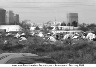 Tent City on Sacramento River