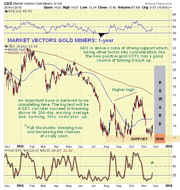 Market Vectors Gold Miners 1-Year Chart