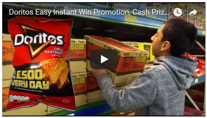 Doritos Easy Instant Win Promotion, Cash Prizes Upto £500 per Day! 
