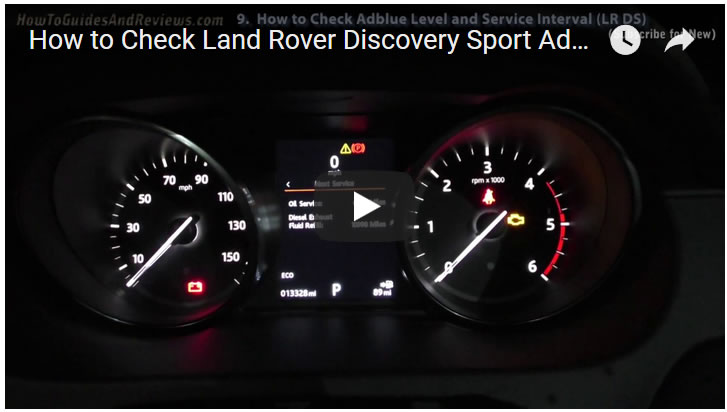 How to Check Land Rover Discovery Sport Adblue and Oil Change Service Interval Levels