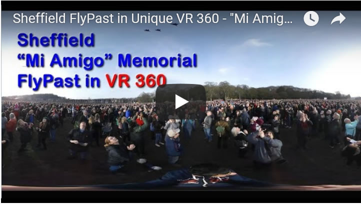 Sheffield FlyPast in Unique VR 360 - "Mi Amigo" US B17 Flying Fotress Crash Memorial
