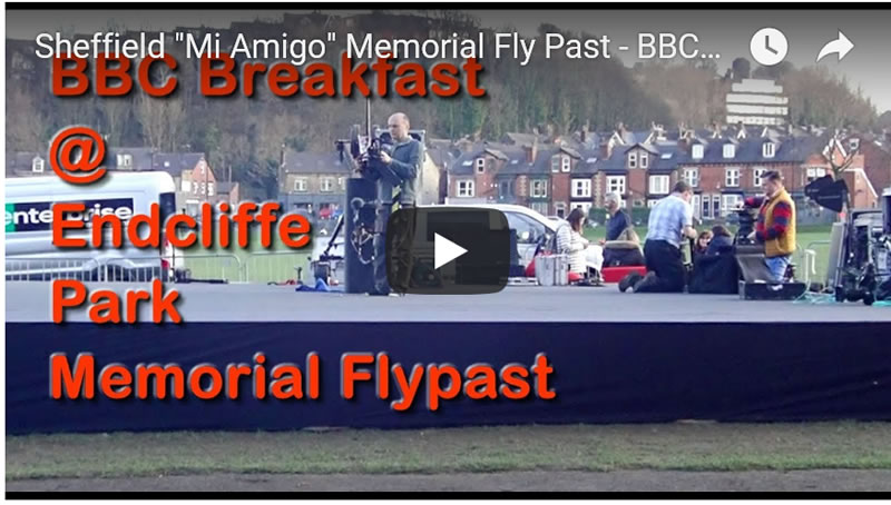 Sheffield "Mi Amigo" Memorial Fly Past , BBC Crew Setting Up Stage for Breakfast TV Endcliffe Park