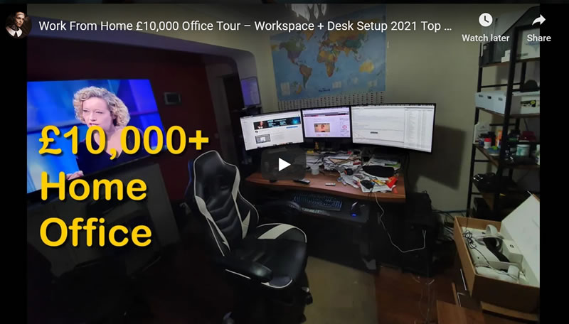 Work From Home £10,000 Office Tour – Workspace + Desk Setup 2021 Top Tips