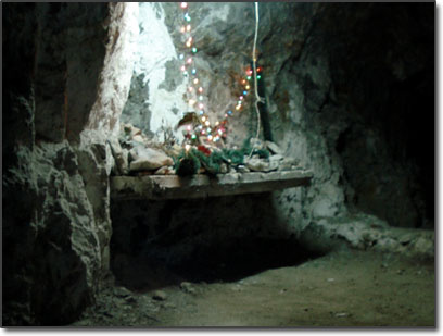 Christmas alter in a silver mine
