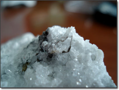 Silver ore quartz crystal
