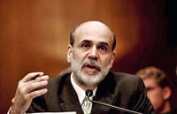 Fed Chairman Bernanke told Congress on Wednesday, that the central bank has no intention of cutting short a $600 billion bond-buying program.