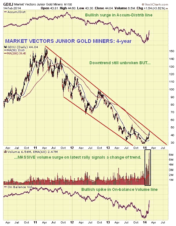 Market Vectors Junior Gold Miners 4-Year Chart