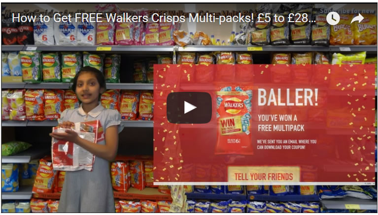 How to Get FREE Walkers Crisps Multi-packs! £5 to £28k Pay Packet Promo