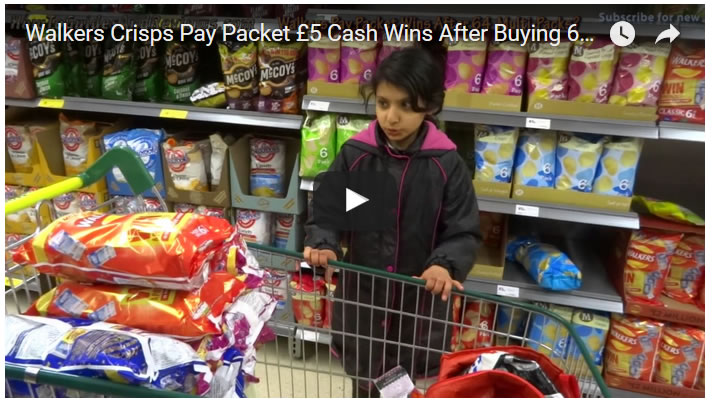 Walkers Crisps Pay Packet £5 Cash Wins After Buying 64 Multi-packs
