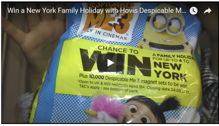 Win a New York Family Holiday with Hovis Despicable Me 3 Loaves of Bread