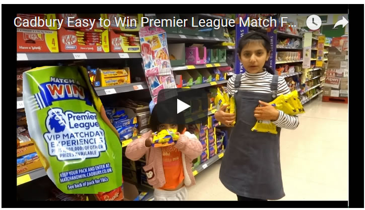 Cadbury Easy to Win Premier League Match Football Tickets and 1 Million Prizes! 