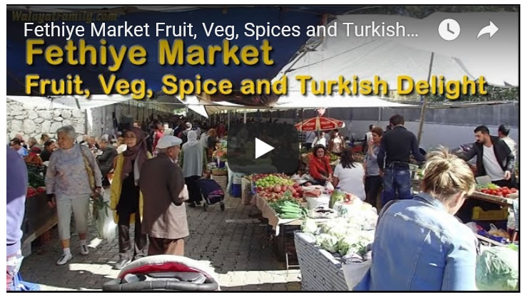 Fethiye Market Fruit, Veg, Spices and Turkish Delight Tourist Shopping
